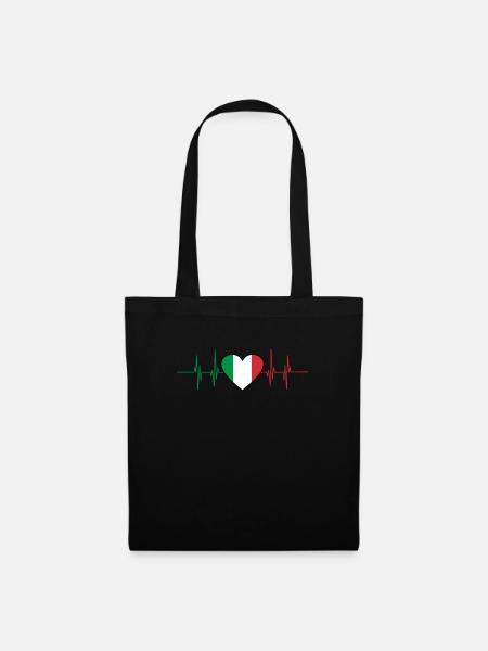 Italienisch Italien Flagge Italia - Stoffbeutel - Schwarz