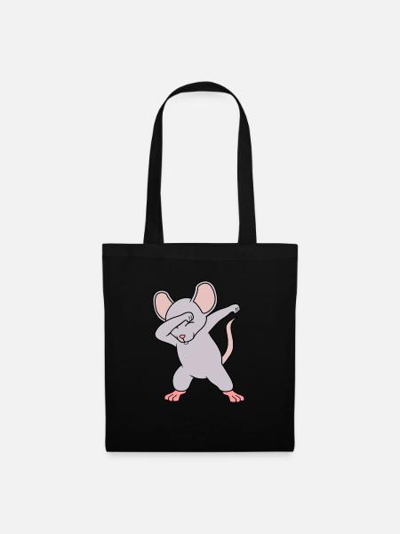 Maus - Stoffbeutel - Schwarz