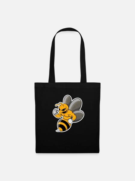 wespe cooles Design - Stoffbeutel - Schwarz