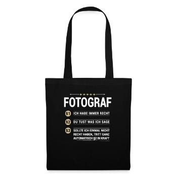 Fotograf Beruf meine eigenen Paragraphen - Stoffbeutel - Schwarz - Vorne