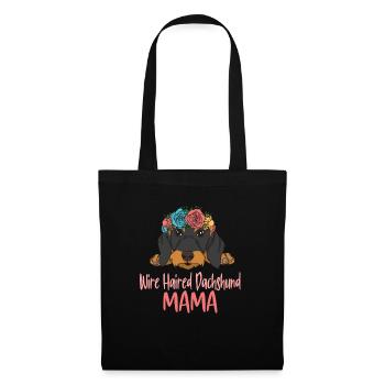 Rauhaardackel MAMA - Stoffbeutel - Schwarz - Vorne
