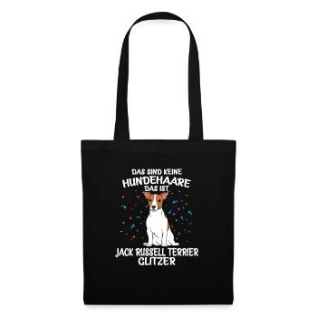 JACK RUSSELL TERRIER Glitzer - Stoffbeutel - Schwarz - Vorne