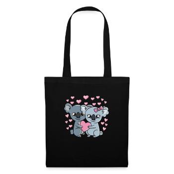 Saint-Valentin Couple Koalas Doux Koalas - Sac en tissu - noir - Devant