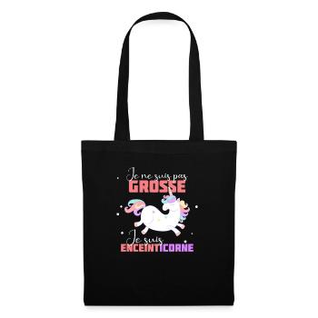 Je suis enceinticorne cadeau future maman enceinte - Sac en tissu - noir - Devant