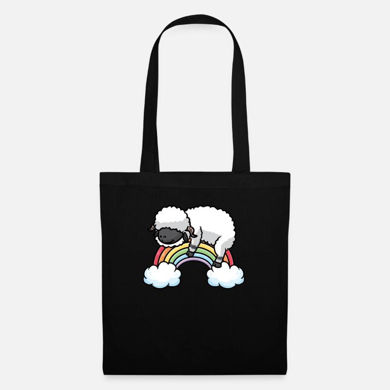 Walliser Schwarznasenschaf Regenbogen Pyjama - Stoffbeutel - Schwarz