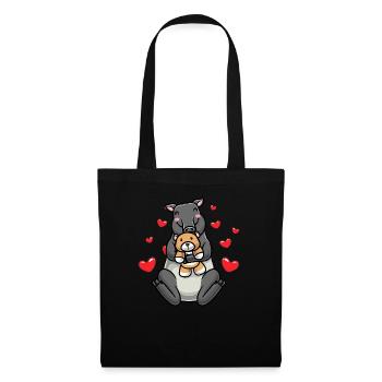 Kawaii Tapir Câlin Jouet Coeur Tapir - Sac en tissu - noir - Devant