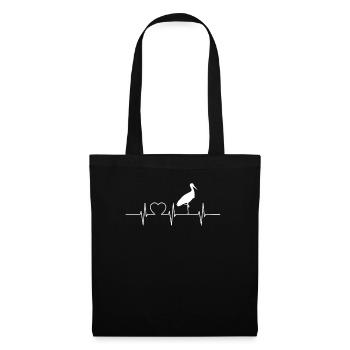Cigognes Cigognes Heartbeat ECG Heartbeat Stork - Sac en tissu - noir - Devant