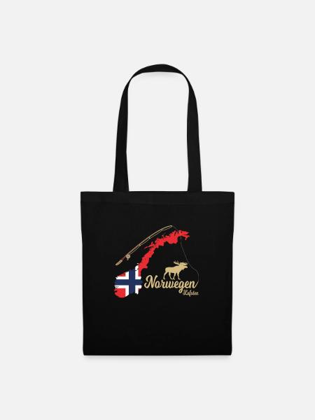 Norway Lofoten fishing Scandinavia motifs - Stoffbeutel - Schwarz