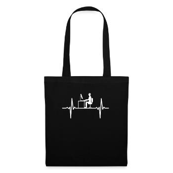 Heartbeat Programmeur informatique Office Gambler Pulse - Sac en tissu - noir - Devant