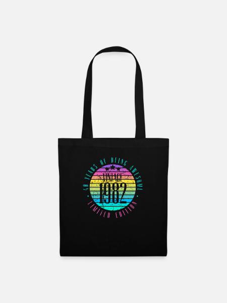 40e anniversaire 40 ans né en 1982 - Sac en tissu - noir