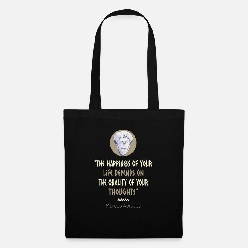 Stoicism Philosophy Marcus Aurelius Quote - Stoffbeutel - Schwarz