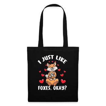 Kawaii Fox Câlin Jouet Coeur Renard - Sac en tissu - noir - Devant