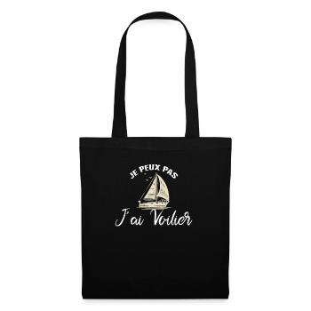 Je peux pas j'ai Voilier Voile Idée Cadeau Marin - Sac en tissu - noir - Devant