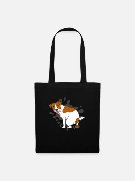 JACK RUSSELL TERRIER caca pile de caca - Sac en tissu - noir