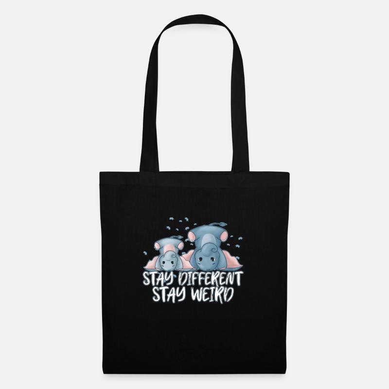Elefant - Stoffbeutel - Schwarz