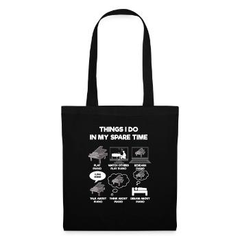 Piano Klavier - Sac en tissu - noir - Devant