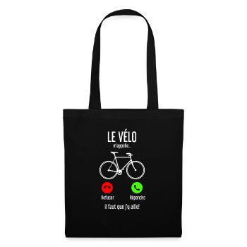 Le Vélo M’appelle Il Faut Que J’y Aille! Refuser R - Sac en tissu - noir - Devant