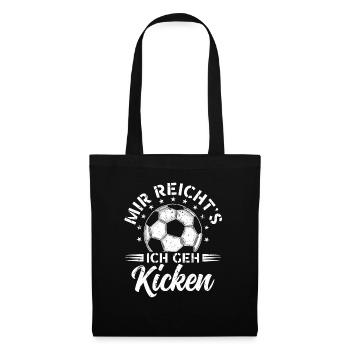 Fußball Fussball Kicken Fußballer Kinder - Stoffbeutel - Schwarz - Vorne