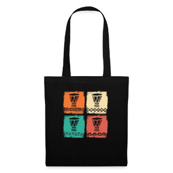 Instrument Africain Rétro Djembé & Dunun - Sac en tissu - noir - Devant