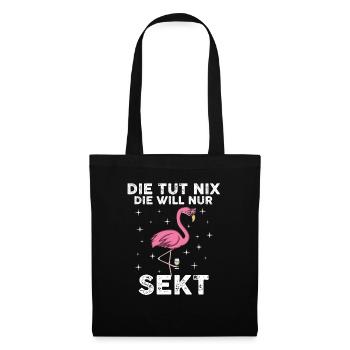 Mädelsabend Saufen Partyliebhaber Flamingo - Stoffbeutel - Schwarz - Vorne
