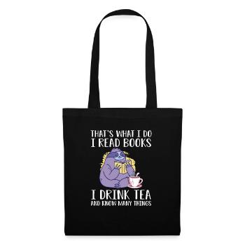 I read books and I know things - Tote Bag - black - Front
