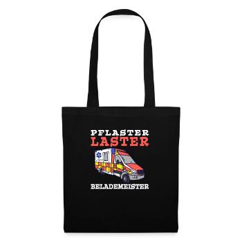 Pflaster Laster Belademeister Rettungsdienst - Stoffbeutel - Schwarz - Vorne