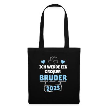 Bald Großer Bruder 2023 Traktor - Stoffbeutel - Schwarz - Vorne