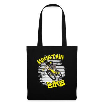 Mountainbiker / MTB Downhill Fahrrad Sprüche Bike - Stoffbeutel - Schwarz - Vorne