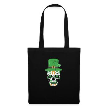St. Patrick's Day Skull Irish shamrock - Tote Bag - black - Front