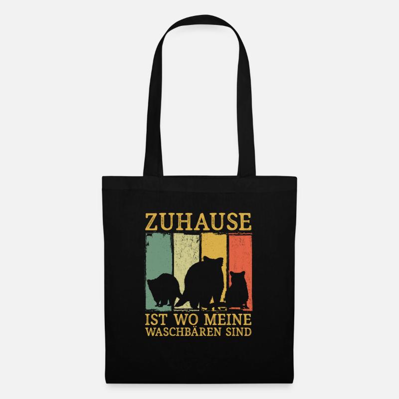 Zuhause ist wo meine Waschbären sind - Stoffbeutel - Schwarz