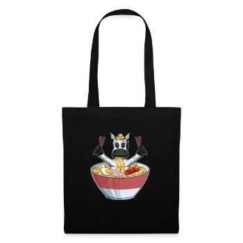 Kawaii Zebra Japanese Ramen Noodles I Otaku Anime - Tote Bag - black - Front