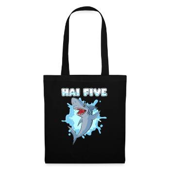 Hai Five Haifisch - Stoffbeutel - Schwarz - Vorne