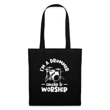 I'm A Drummer Created To Worship Drum Set Drumming - Tote Bag - black - Front