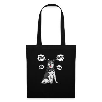 Alaskan Malamute Husky Hund - Stoffbeutel - Schwarz - Vorne