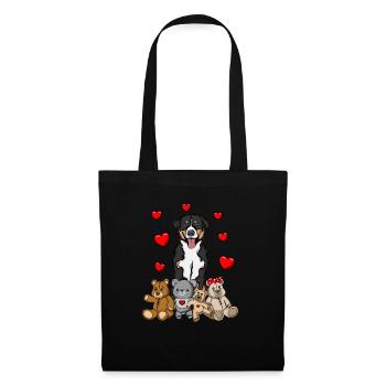Appenzeller Mountain Dog Câlin Chien Jouet - Sac en tissu - noir - Devant