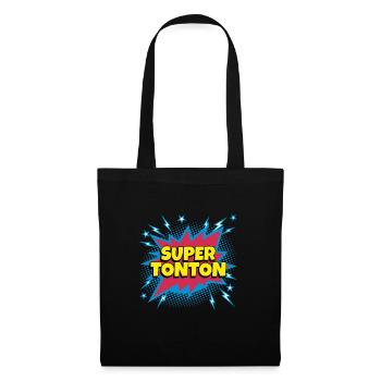 Super Tonton super héro supertonton - Sac en tissu - noir - Devant