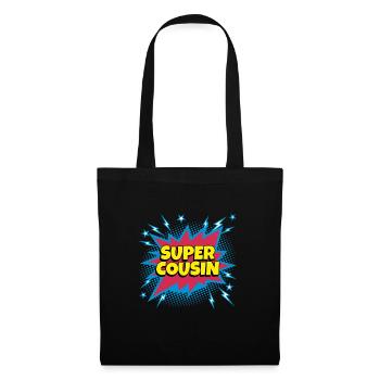 Super Cousin super héro supercousin - Sac en tissu - noir - Devant