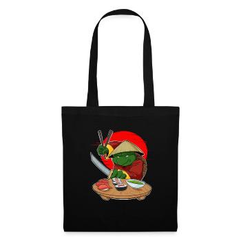 Samurai Sushi Turtle Japanese Food I Maki Lover - Stoffbeutel - Schwarz - Vorne