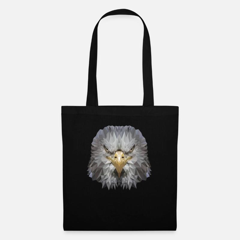 Adler Polygon Greifvogel - Stoffbeutel - Schwarz