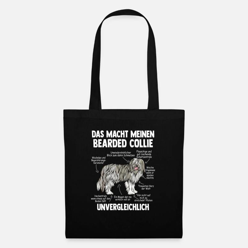 Bearded Collie - Stoffbeutel - Schwarz