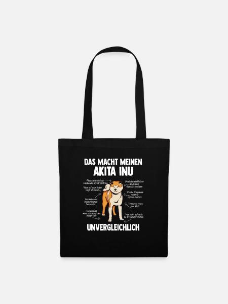 Akita Inu - Stoffbeutel - Schwarz