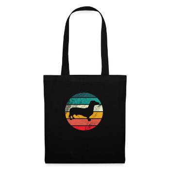 Retro Dachshund Dachshund Dog Silhouette Gift - Tote Bag - black - Front