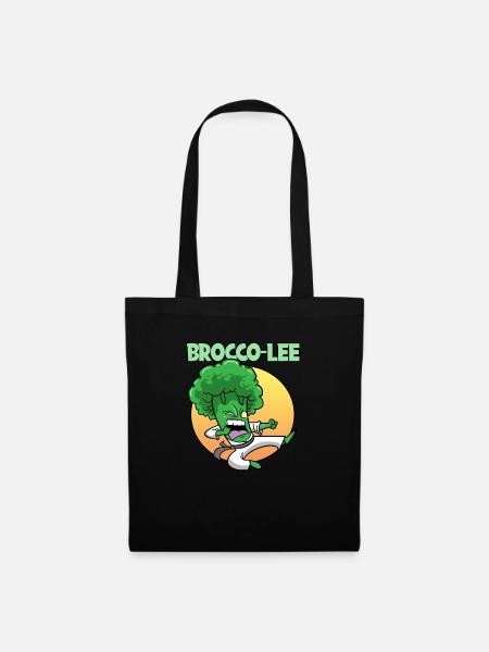 Brocco-Lee Karate Brokkoli Veganer Vegetarier - Stoffbeutel - Schwarz