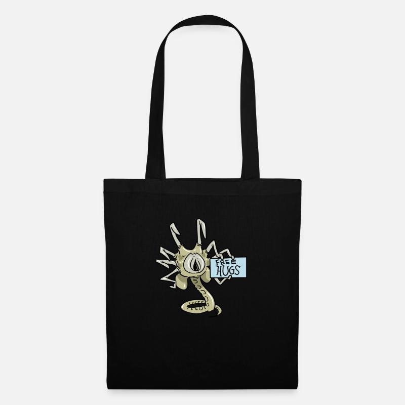 Câlins gratuits Alien Facehugger Ufo Space - Sac en tissu - noir