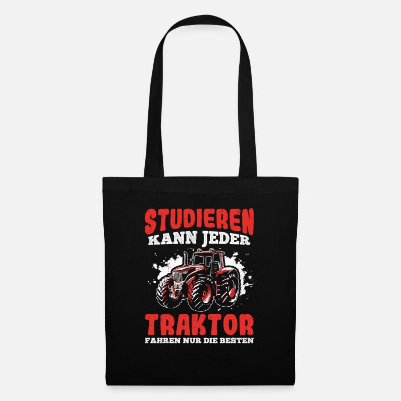 Trecker Studieren Kann Jeder Traktor fahren Nur Di - Stoffbeutel - Schwarz