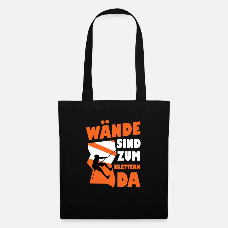 Wände Sind Zum Klettern Da Bouldern Boulderer - Stoffbeutel - Schwarz
