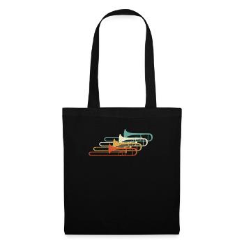 Retro Trombone Vintage Trombone - Tote Bag - black - Front