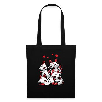 Kitsune Anime Renard Japonais Kawaii - Sac en tissu - noir - Devant