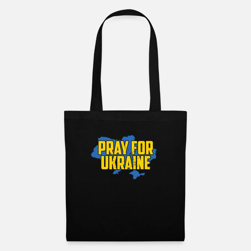 Prega per l'Ucraina Preghiera per la pace per l'Ucraina - Borsa di stoffa - nero