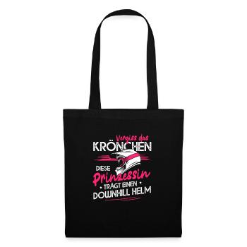 Vergiss Das Krönchen Prinzessin Downhill Helm - Stoffbeutel - Schwarz - Vorne
